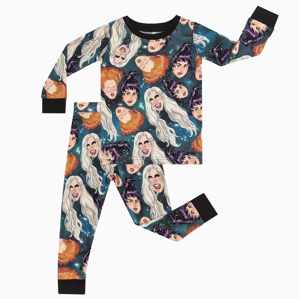 Halloween Witch Head Pattern Bamboo 2 Piece Pajama Set