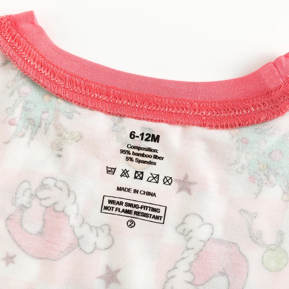 Christmas Pink Plaid Christmas Tree Bamboo Long Sleeve Pajama Set