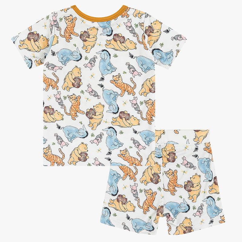 Cartoon Bear Piglet Pattern Kids Short Pajama Set