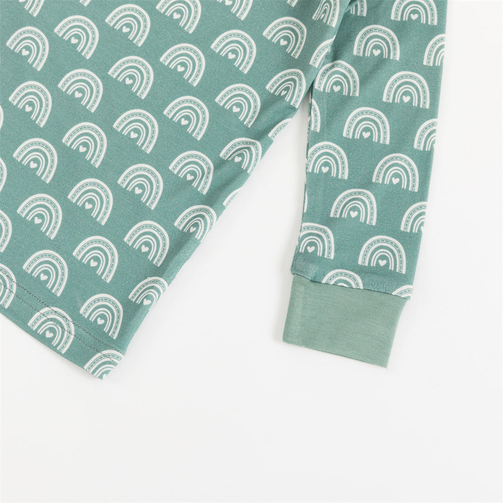 Green Rainbow Bamboo Baby Two Pieces Pajama Sets