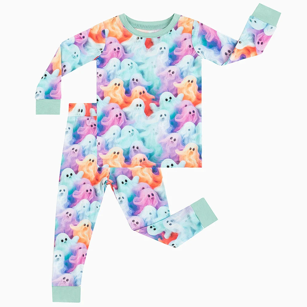 Halloween Rainbow Ghost Bamboo Long Sleeve Pajama Set