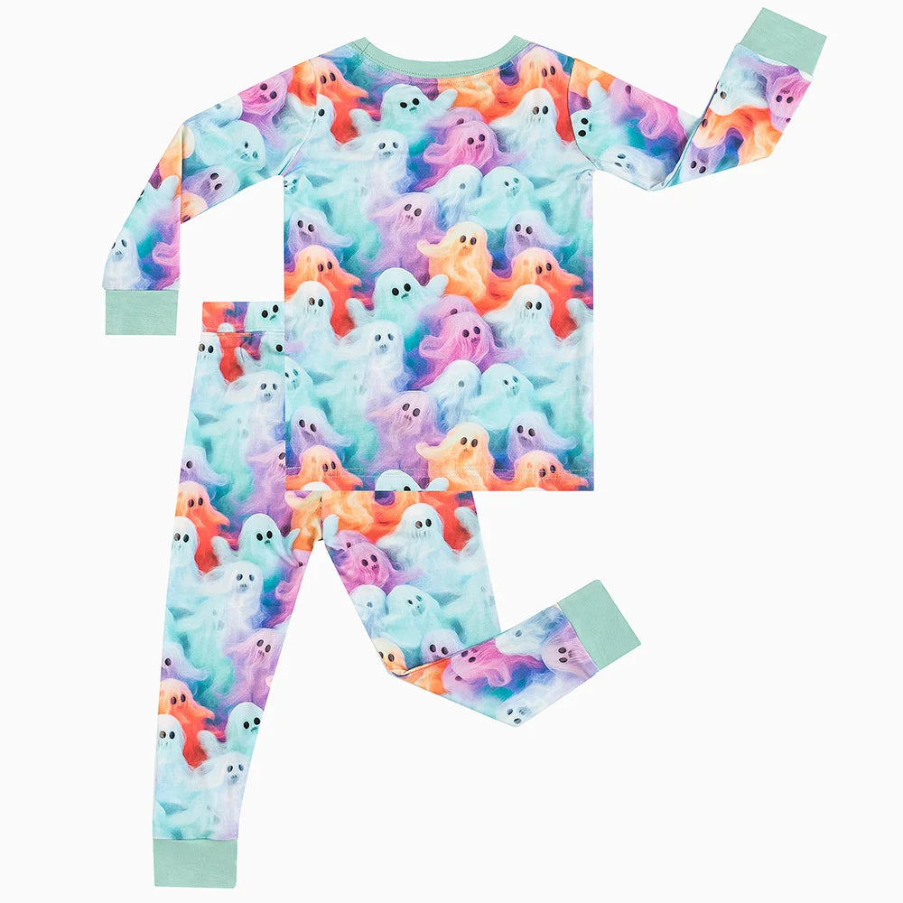 Halloween Rainbow Ghost Bamboo Long Sleeve Pajama Set