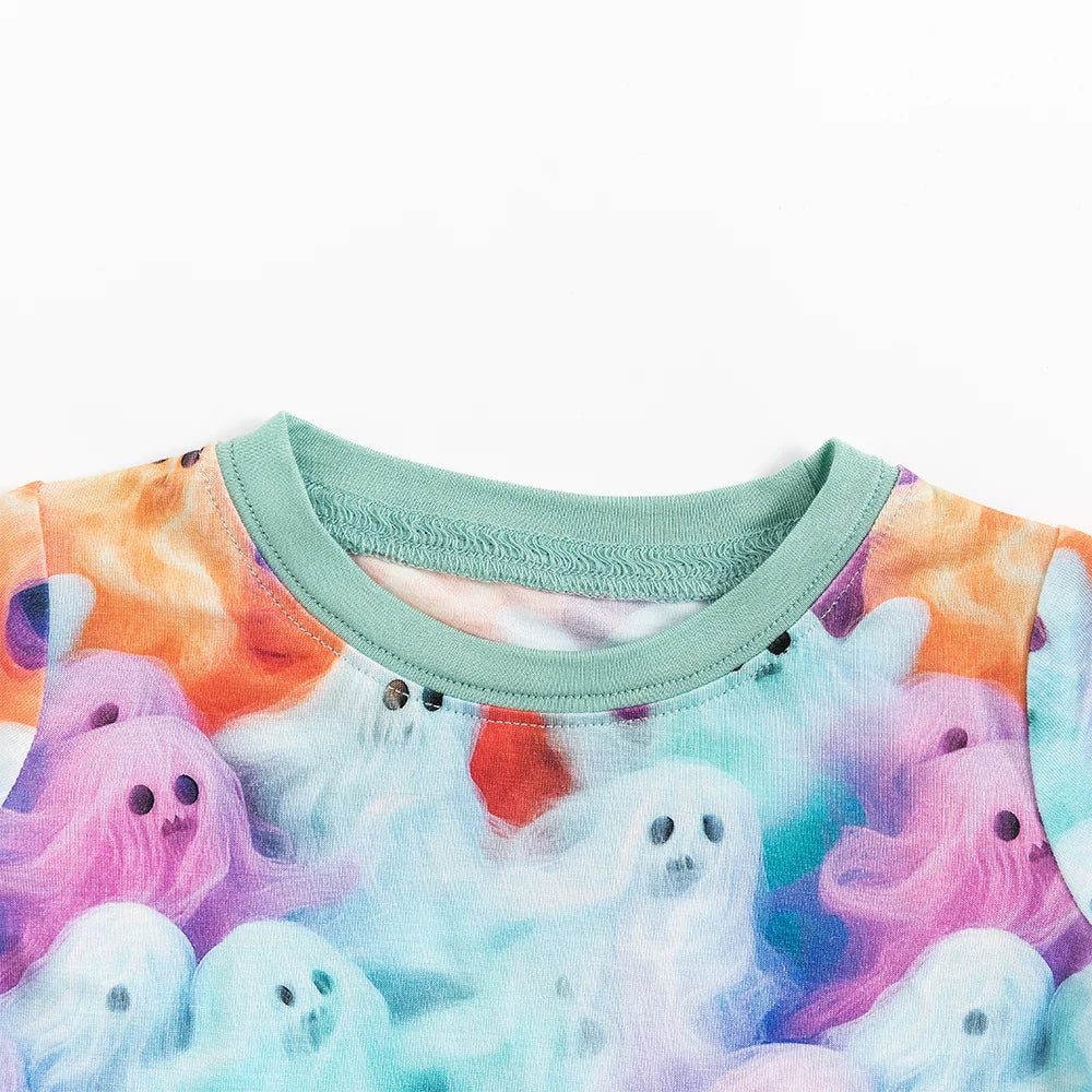 Halloween Rainbow Ghost Bamboo Long Sleeve Pajama Set