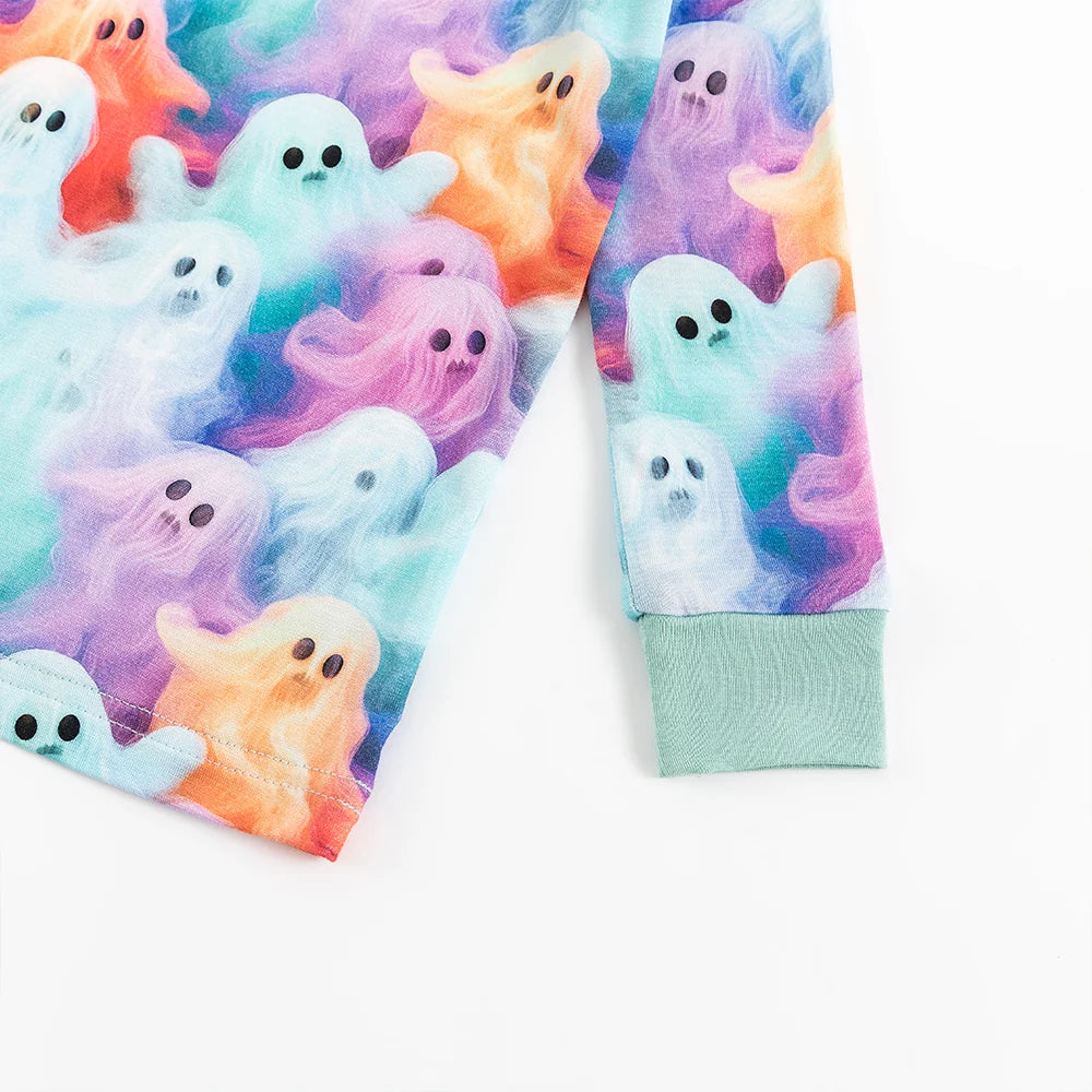 Halloween Rainbow Ghost Bamboo Long Sleeve Pajama Set