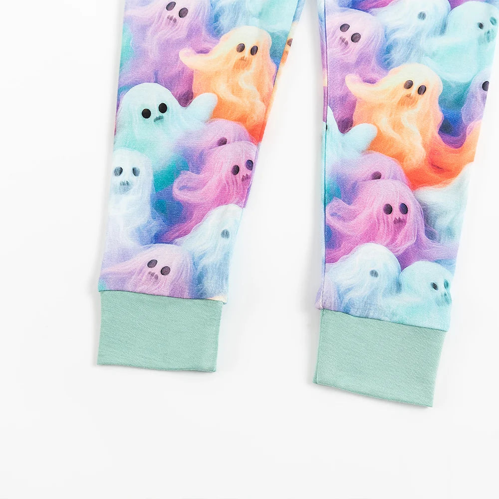 Halloween Rainbow Ghost Bamboo Long Sleeve Pajama Set