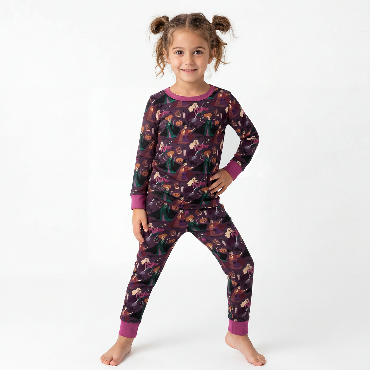 Halloween Crazy Witch Bamboo Two-Piece Long Sleeve Pajama Set