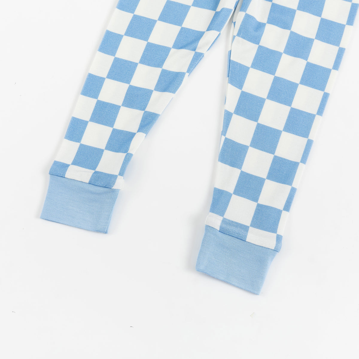 Blue Checkered Kids Bamboo Two Pieces Pajama Set