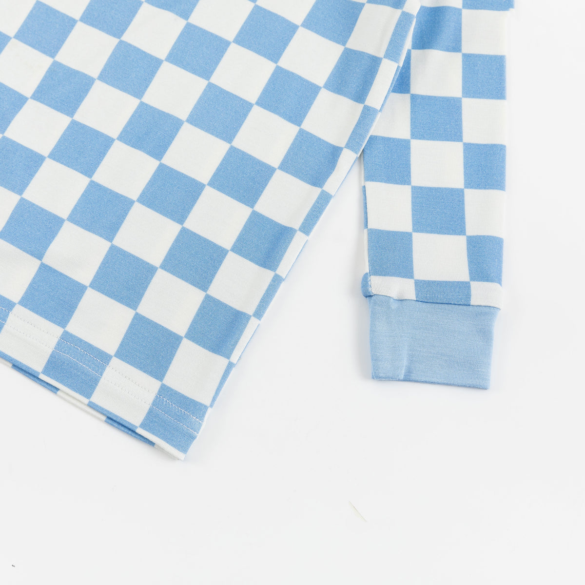 Blue Checkered Kids Bamboo Two Pieces Pajama Set