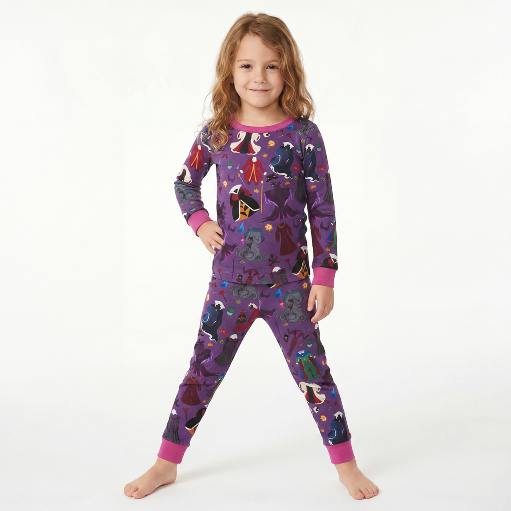 Halloween Classic Cartoon Characters Bamboo Two-Piece Long Sleeve Pajama Set