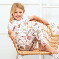 Girl's Pink Batter Up Bamboo Pajama Set 8Y