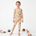 Woodland Forest Deer Meadow Dreams Cream Kids Two-Piece Pajama Set