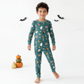 Halloween Spooky Ghost Pumpkin Patch Kids Bamboo Two-Piece Pajama Set