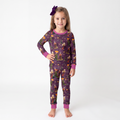 Halloween Hocus Pocus Sisters Witch Purple Kids Two-Piece Pajama Set