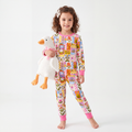 Vintage Goose Garden Kids Bamboo Two-Piece Pajama Set