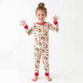 Christmas Green Guy Snowflake Two-Piece Bamboo Viscose Pajama Set