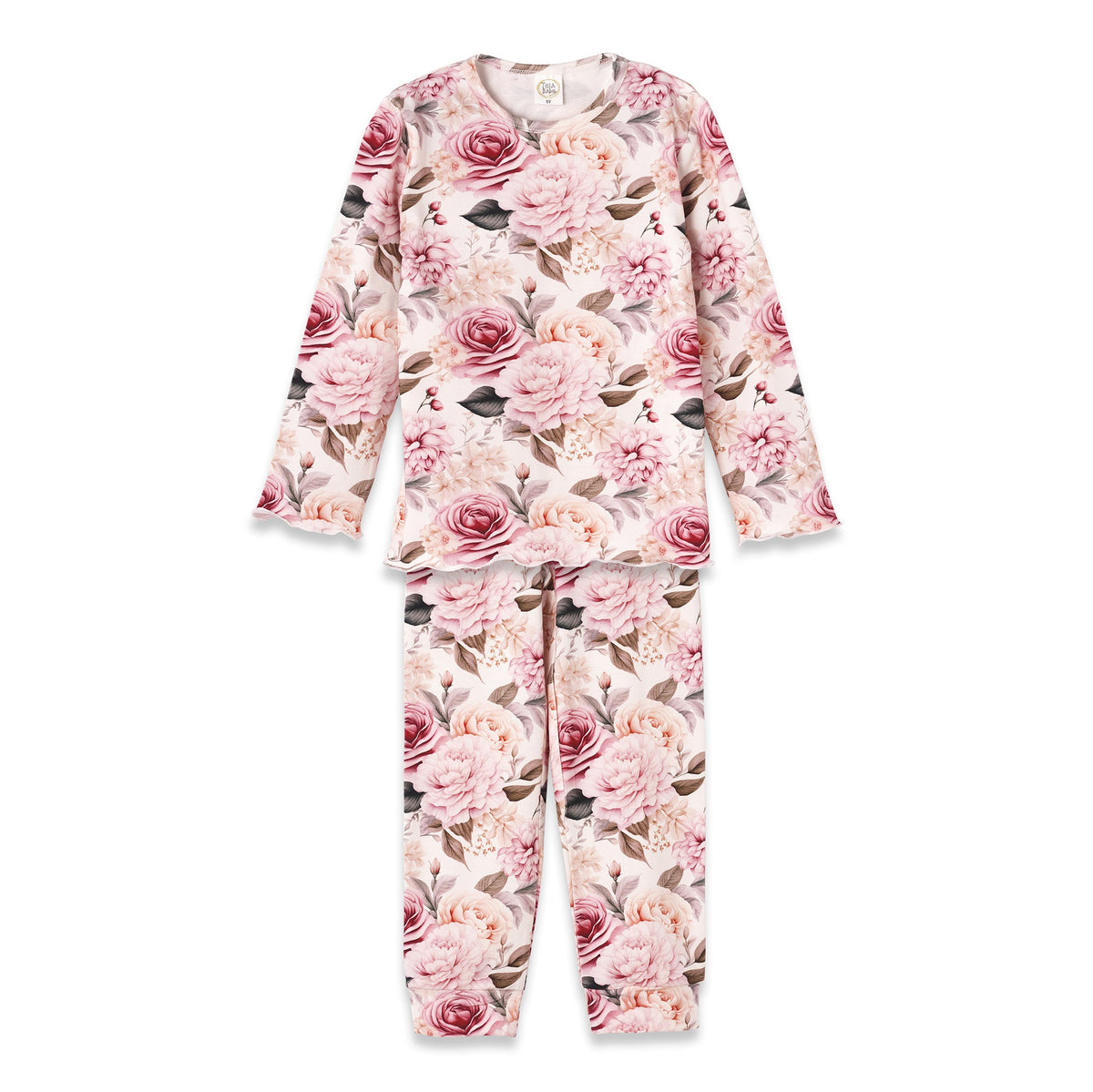 Girls' Bamboo Floral Pajama Set – Soft & Stylish Sleepwear