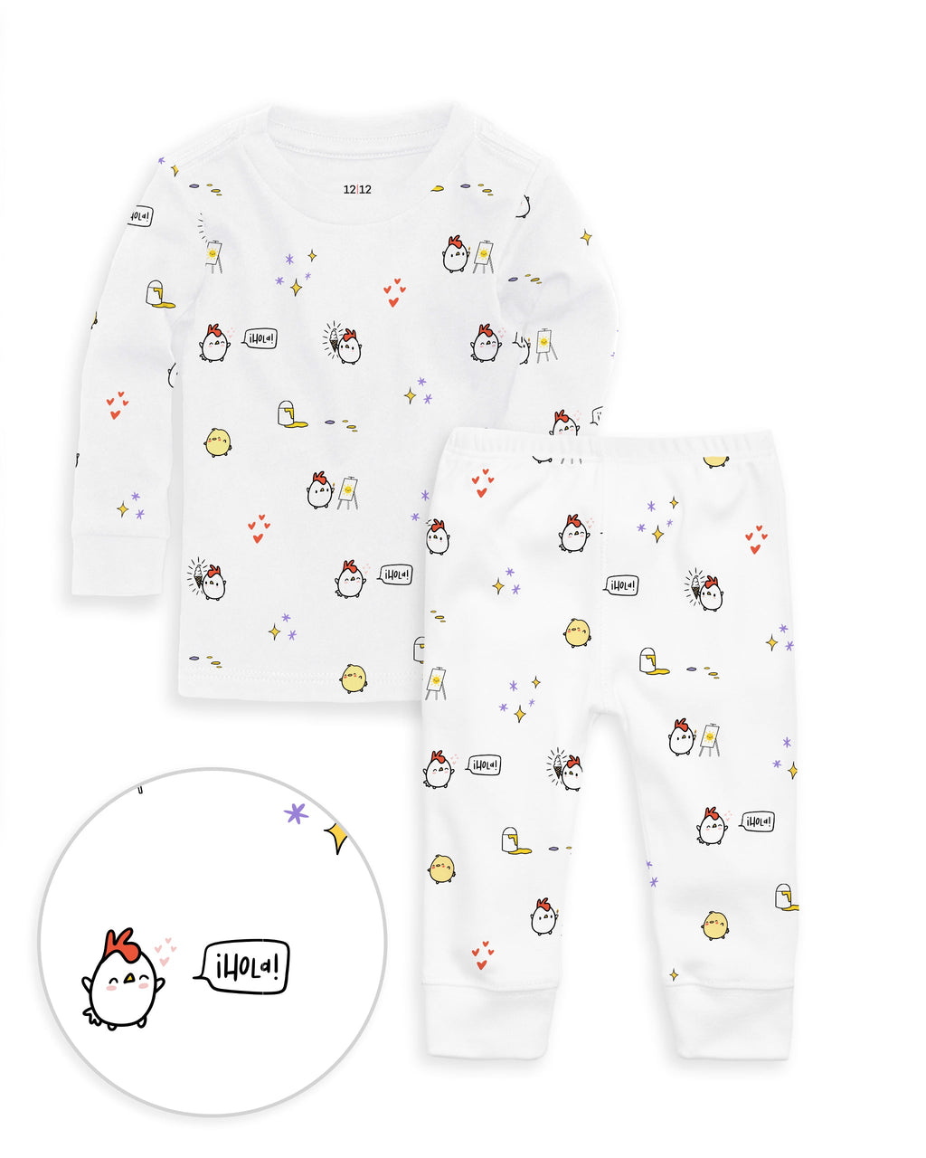 The Organic Long Sleeve Pajama Set [Con Pollo]