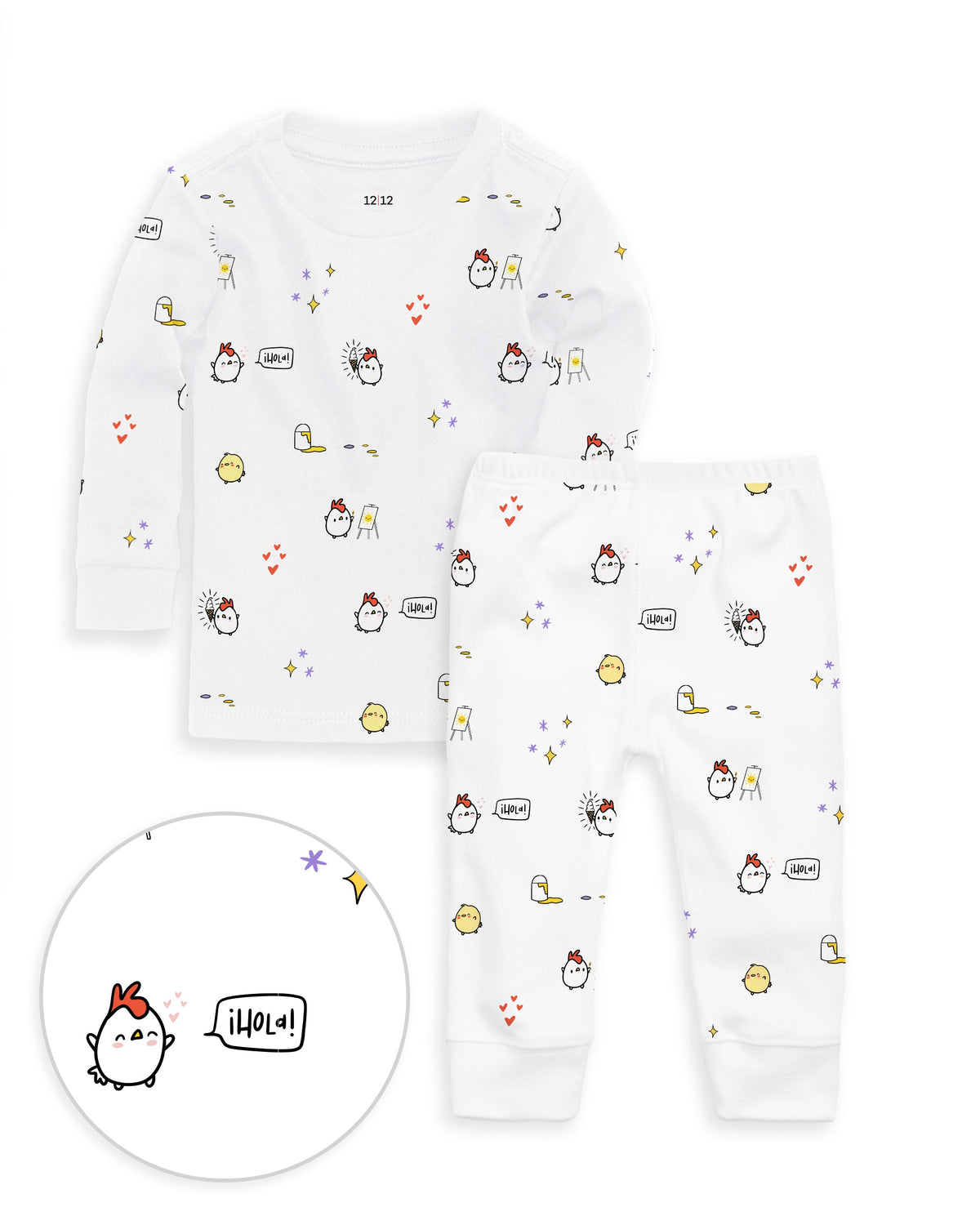 The Organic Long Sleeve Pajama Set [Con Pollo]