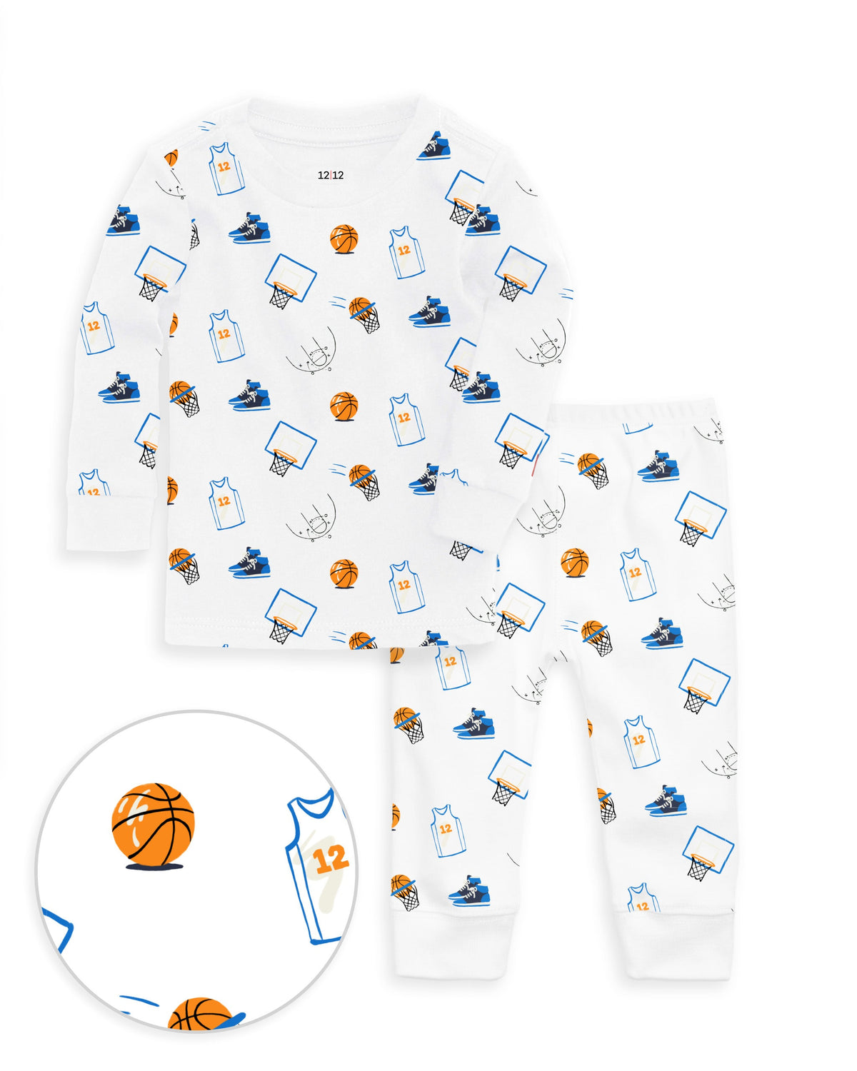 The Organic Long Sleeve Pajama Set [Basketball]