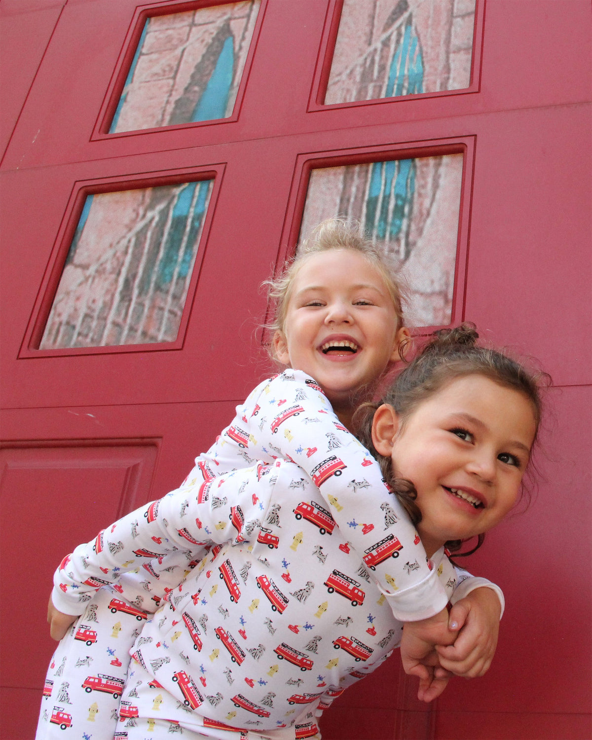 The Organic Long Sleeve Pajama Set [Fire Trucks]