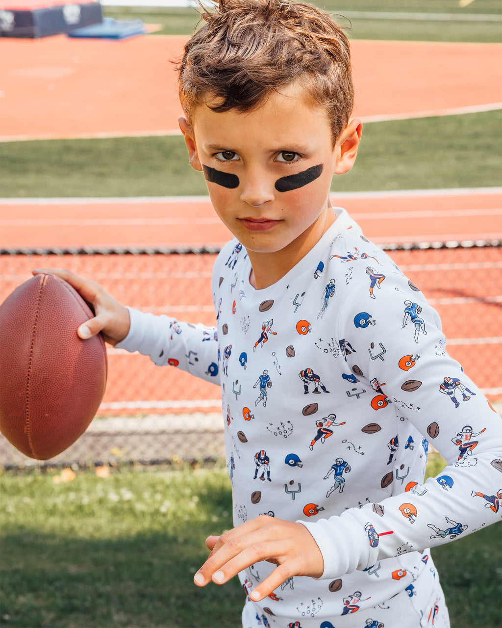 The Organic Long Sleeve Pajama Set [Football]