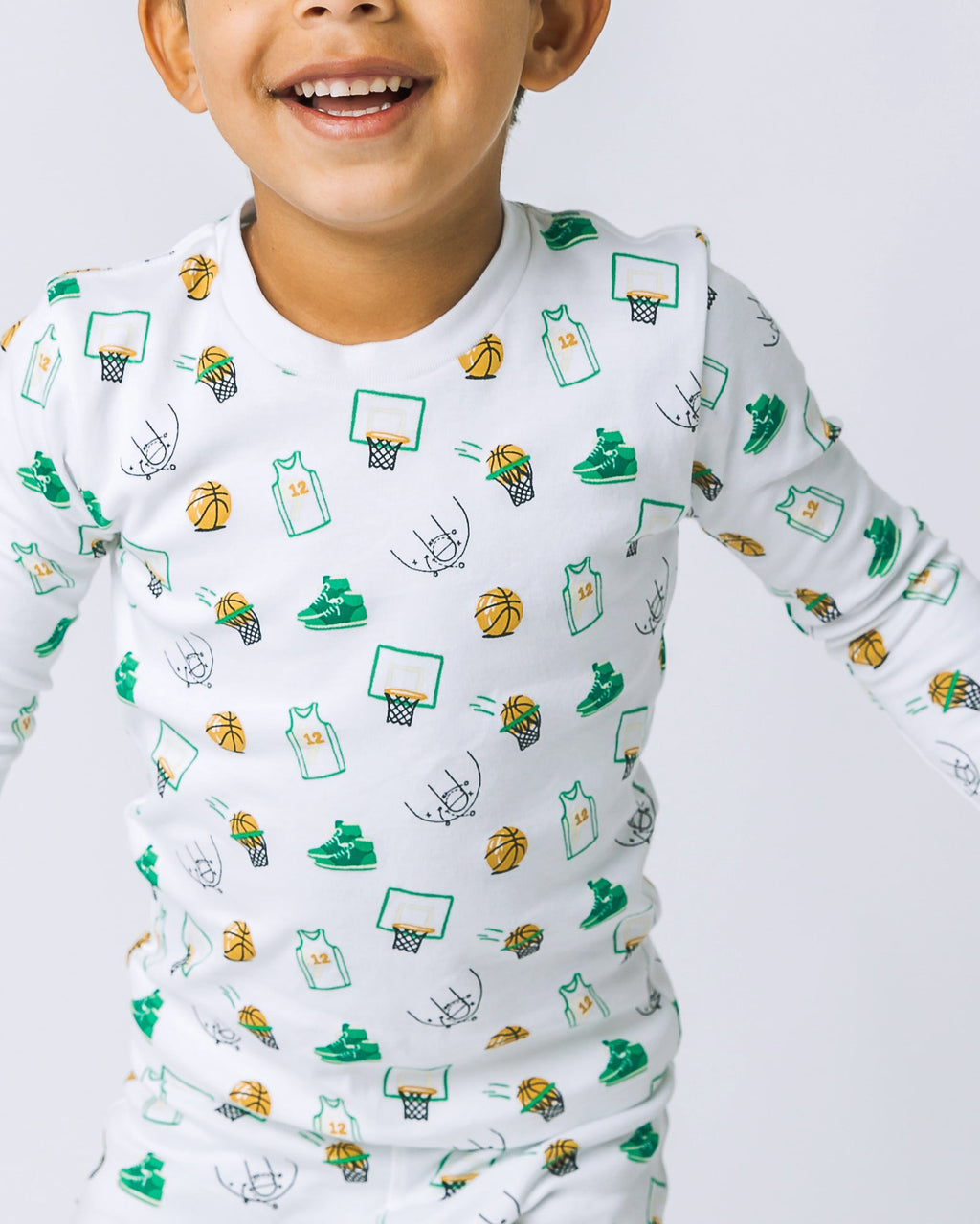 The Organic Long Sleeve Pajama Set [Hoops]