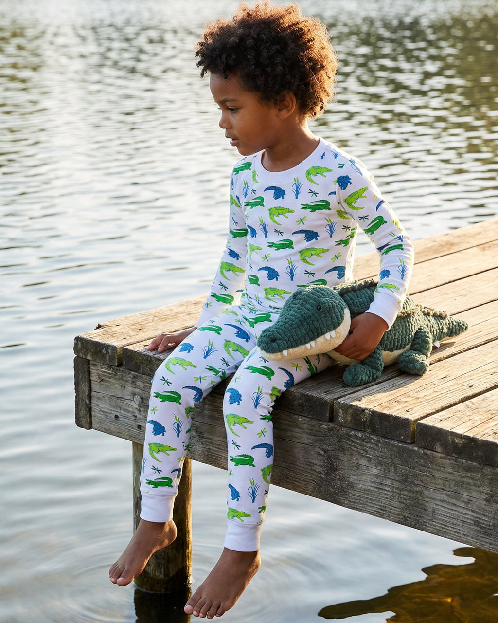 The Organic Long Sleeve Pajama Set [Later Gator]