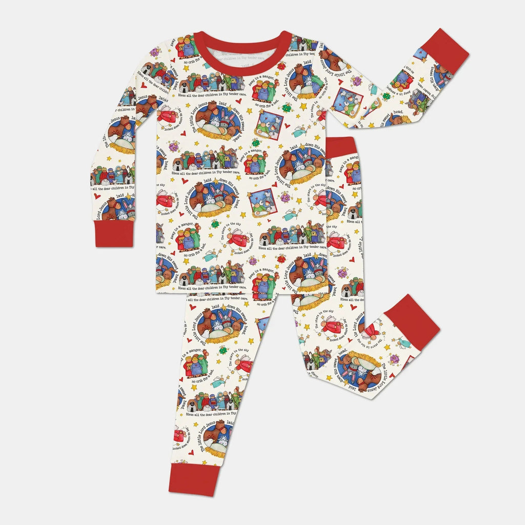 Away In A Manger Blessings Bamboo Two Piece Long Sleeve Pajama Set