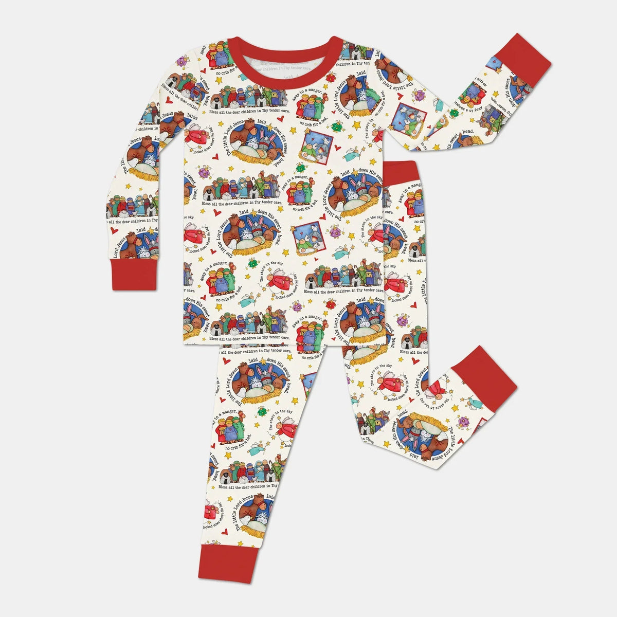 Away In A Manger Blessings Bamboo Two Piece Long Sleeve Pajama Set