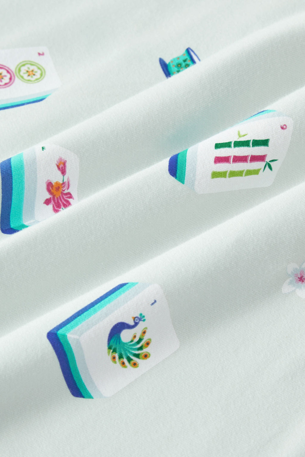Long Sleeve Pajamas in Dew Mahjong