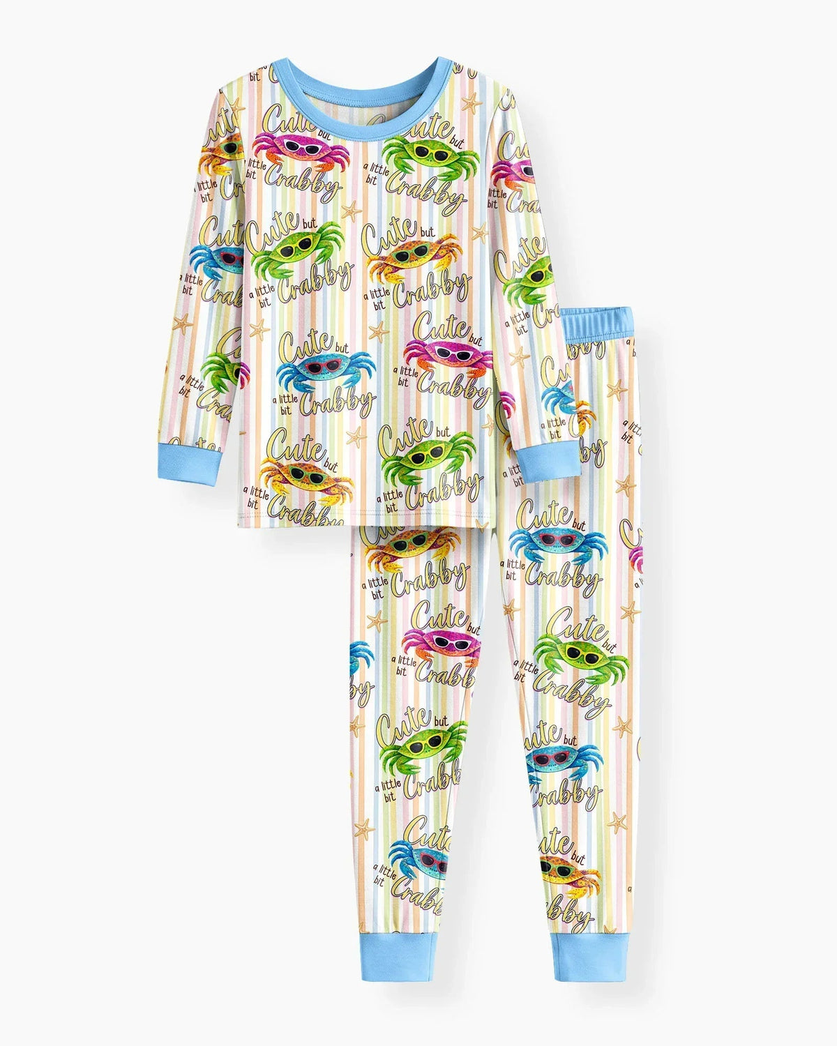 Cute But A Little Bit Crabby Bamboo Two Piece Long Sleeve Pajama Set