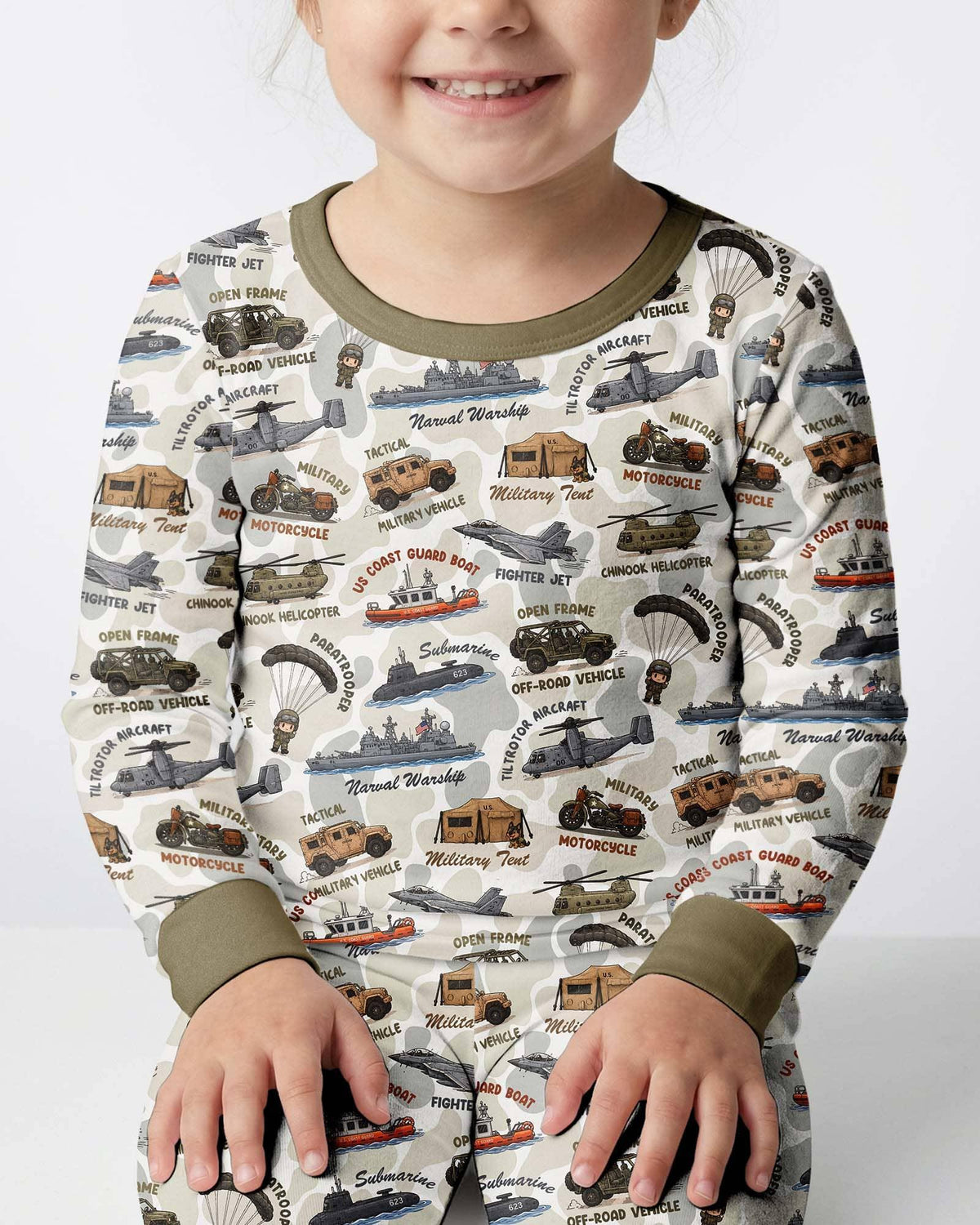Little Hero Military Family Matching Bamboo Two Piece Long Sleeve Pajama Set