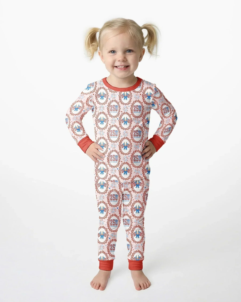 Patriotic Coquette Bamboo Two Piece Long Sleeve Pajama Set