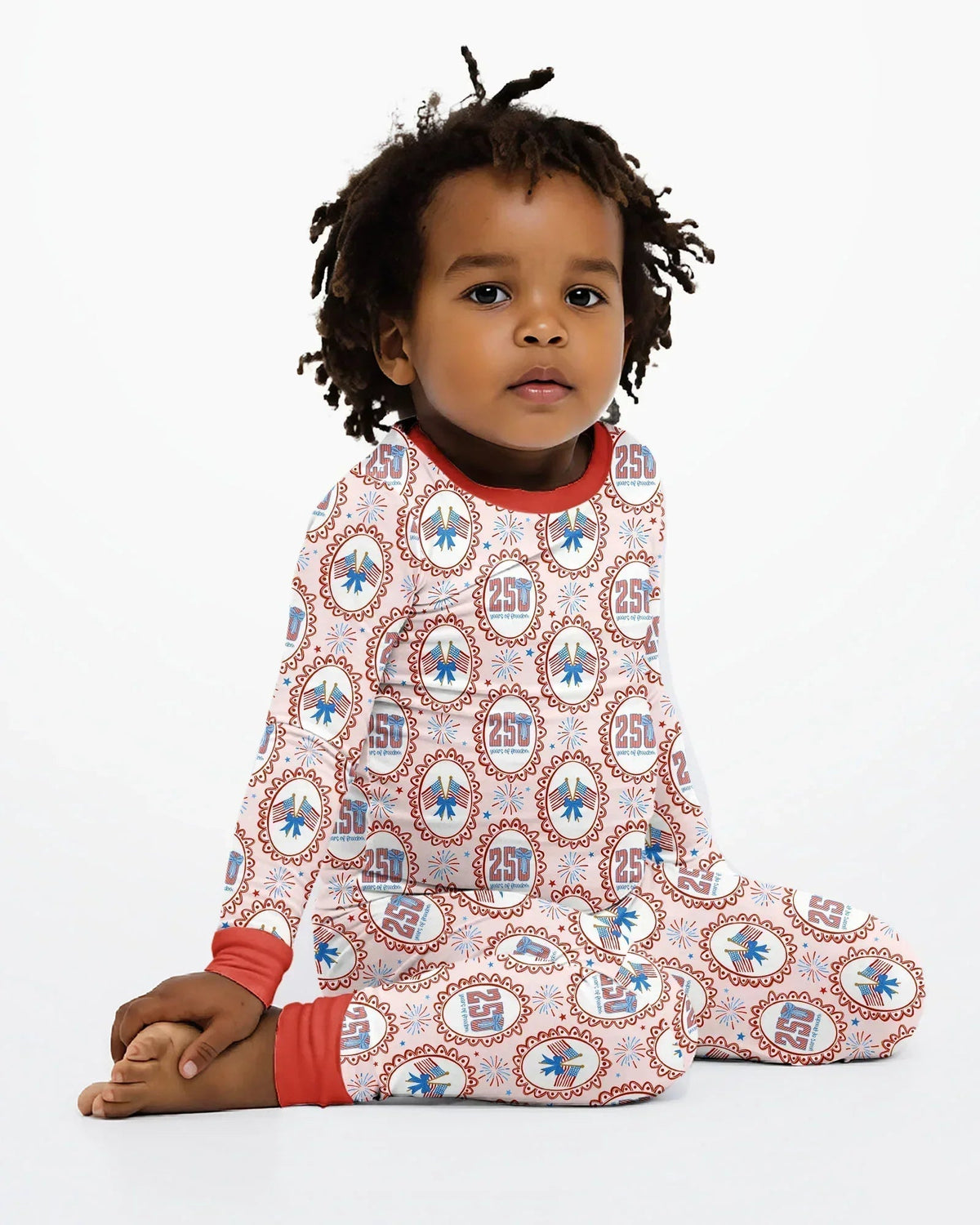 Patriotic Coquette Bamboo Two Piece Long Sleeve Pajama Set