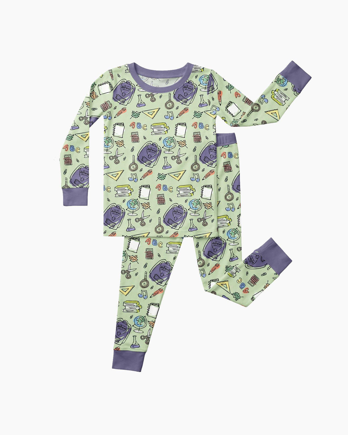 Doodle School Days Bamboo Two Piece Long Sleeve Pajama Set