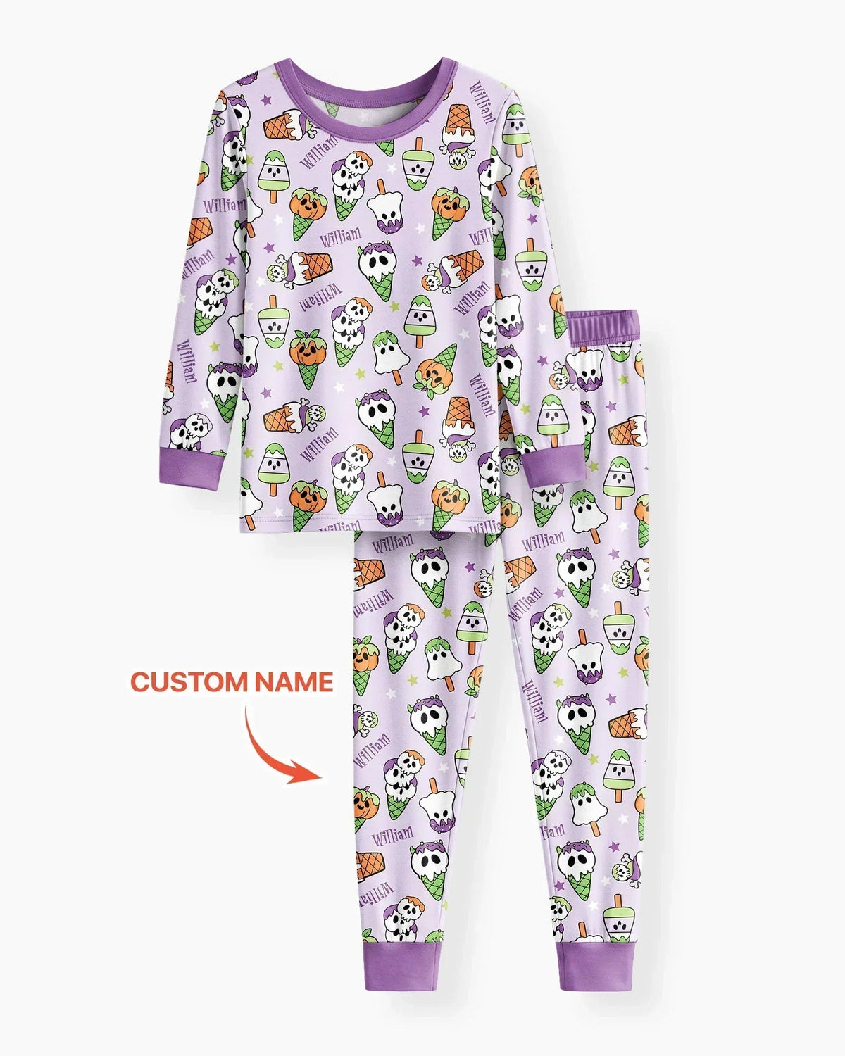 Summerween Ice cream Bamboo Two Piece Long Sleeve Pajama Set