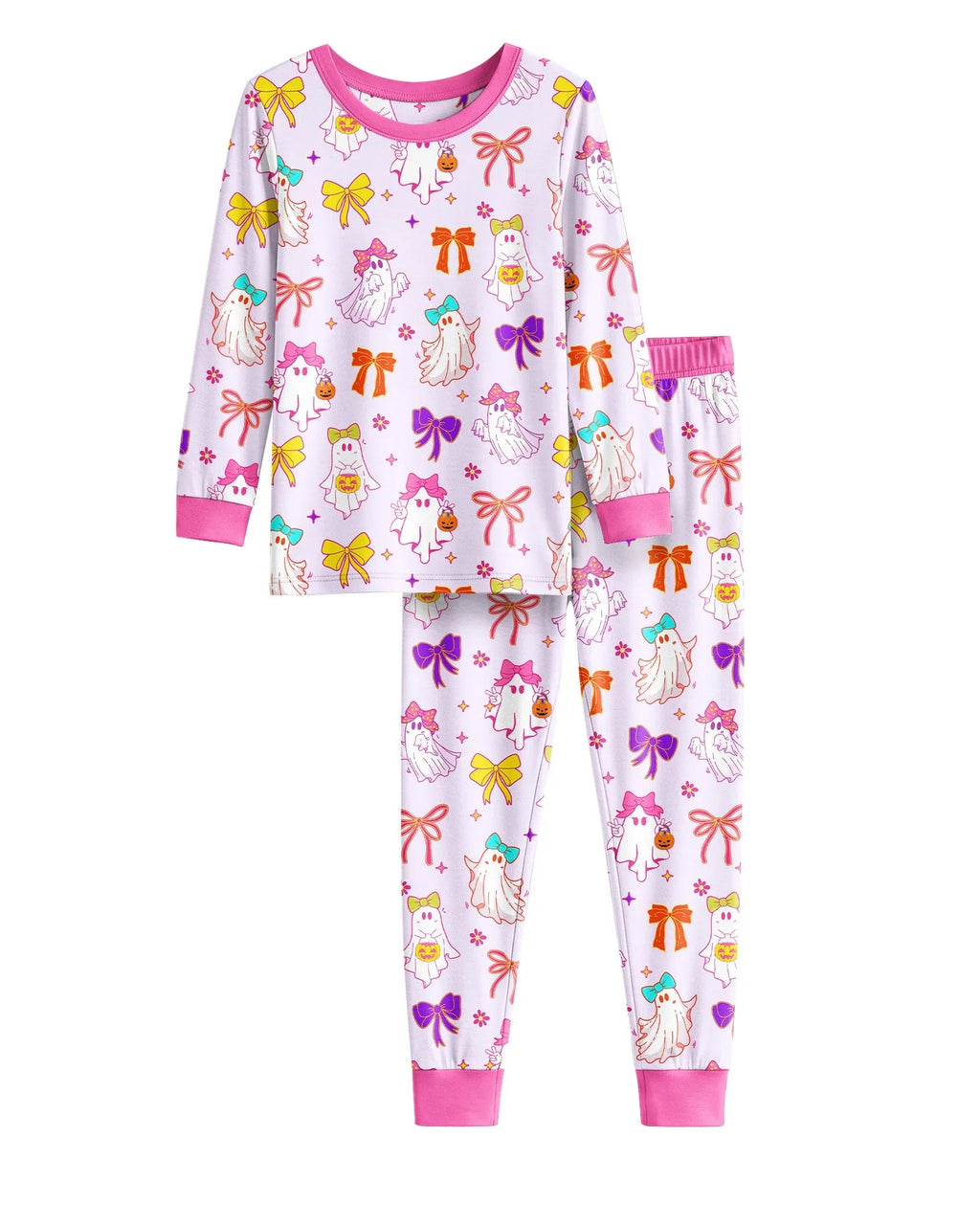 Coquette Ghost & Bow Bamboo Two Piece Long Sleeve Pajama Set
