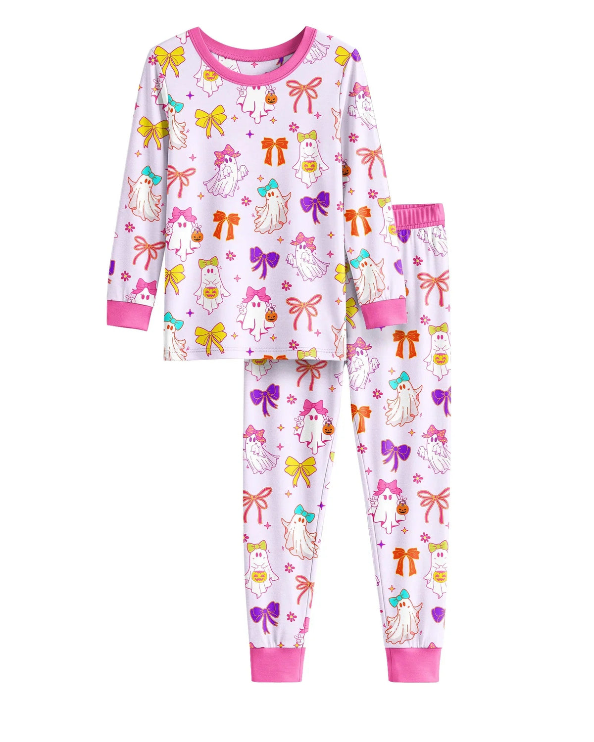 Coquette Ghost & Bow Bamboo Two Piece Long Sleeve Pajama Set