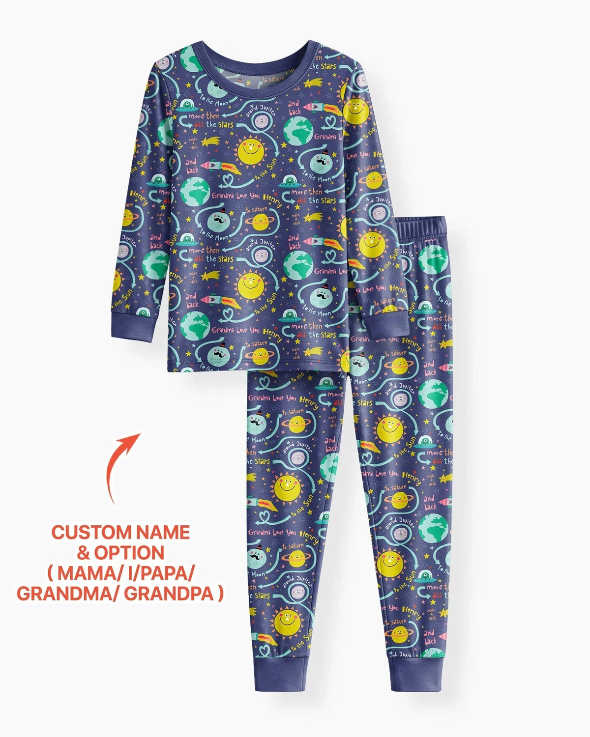 Love to the Moon and Back Bamboo Two Piece Long Sleeve Pajama Set