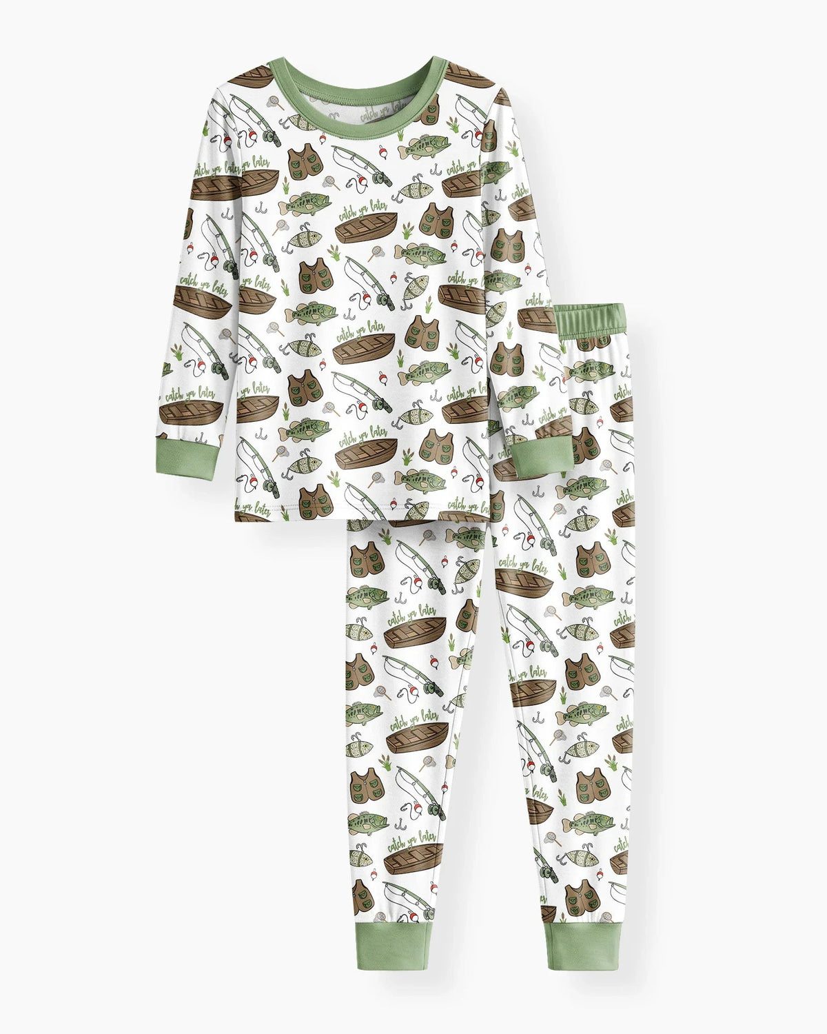 Catch Ya Later Bamboo Two Piece Long Sleeve Pajama Set
