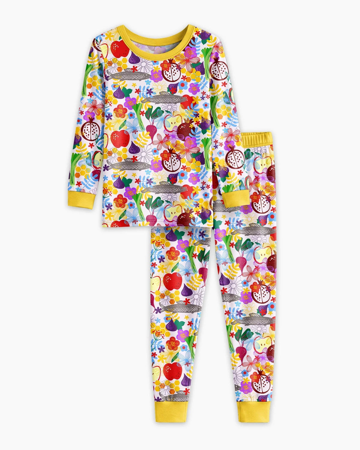 Happy Rosh Hashanah Bamboo Two Piece Long Sleeve Pajama Set