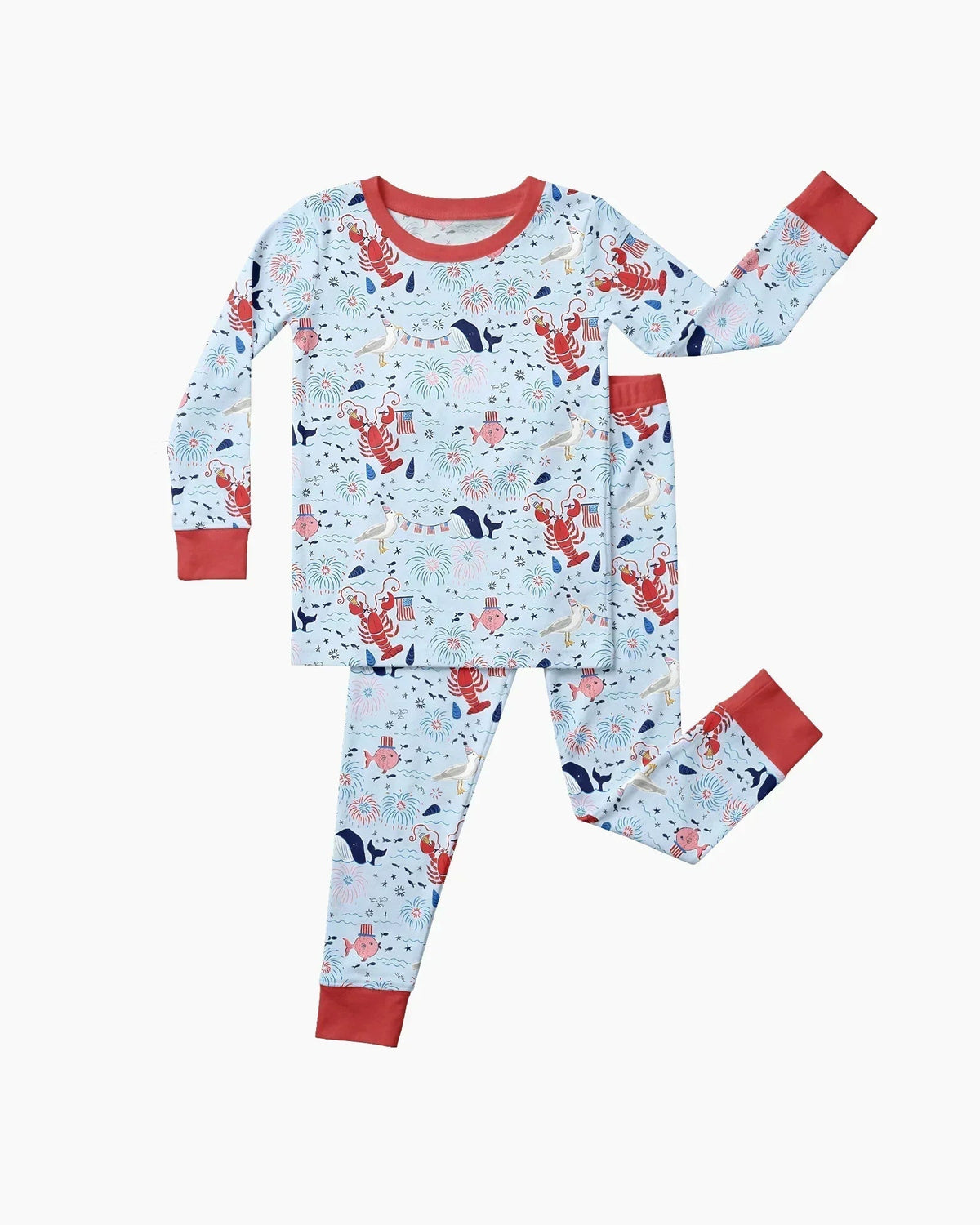 250 Summers Strong Matching Family Bamboo Two Piece Long Sleeve Pajama Set