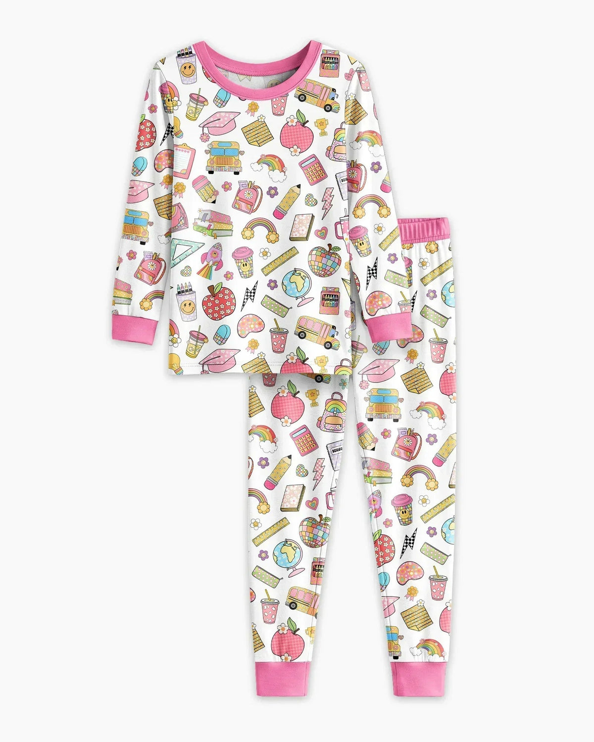 Preppy Back to School Bamboo Two Piece Long Sleeve Pajama Set