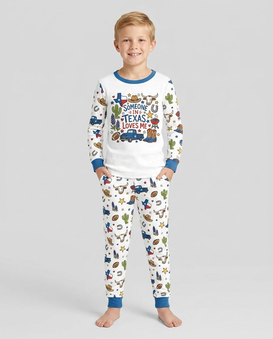 Someone in Texas Loves Me Bamboo Two Piece Long Sleeve Pajama Set