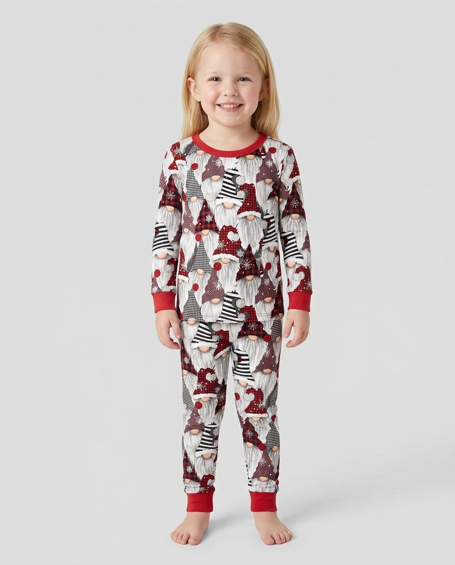 Christmas Gnome Bamboo Two Piece Long Sleeve Pajama Set