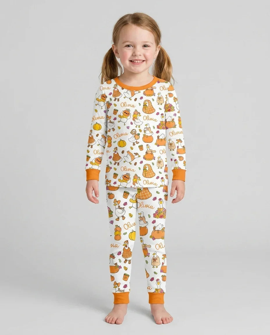 Fall Silly Goose Bamboo Two Piece Long Sleeve Pajama Set