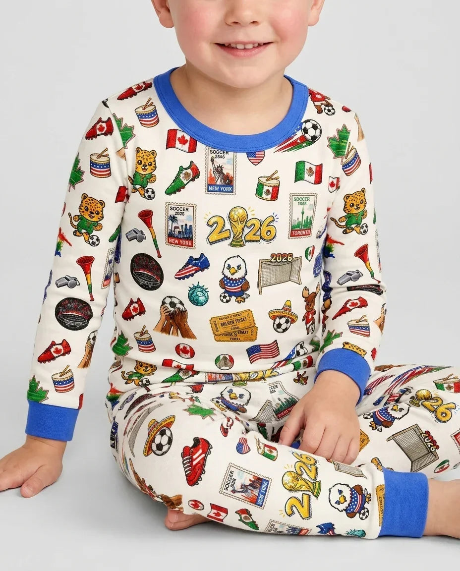 Soccer Cup 2026 Bamboo Two Piece Long Sleeve Pajama Set