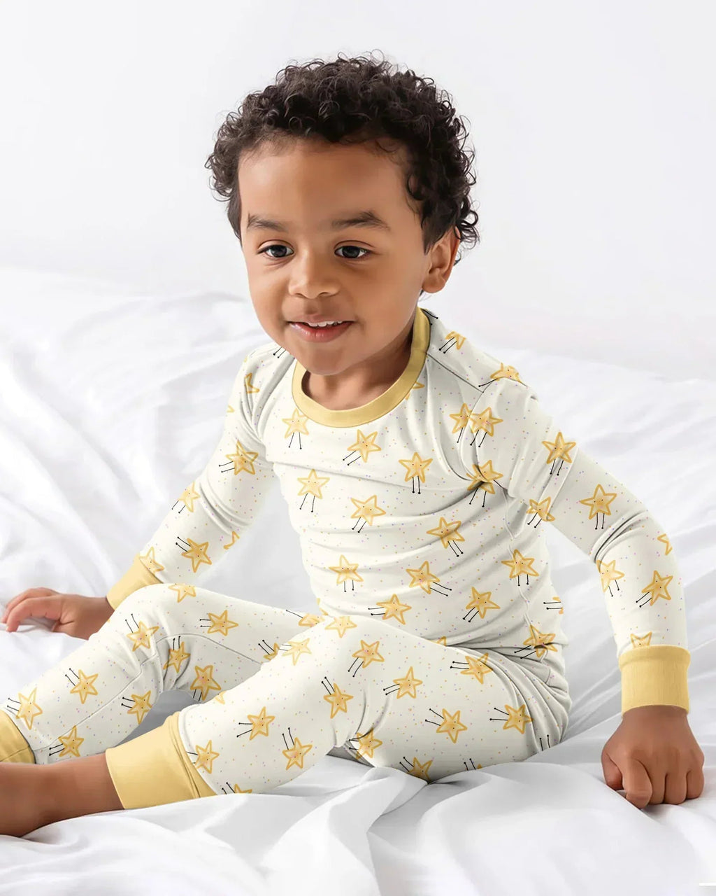 Happy Little Stars Family Matching Bamboo Two Piece Long Sleeve Pajama Set