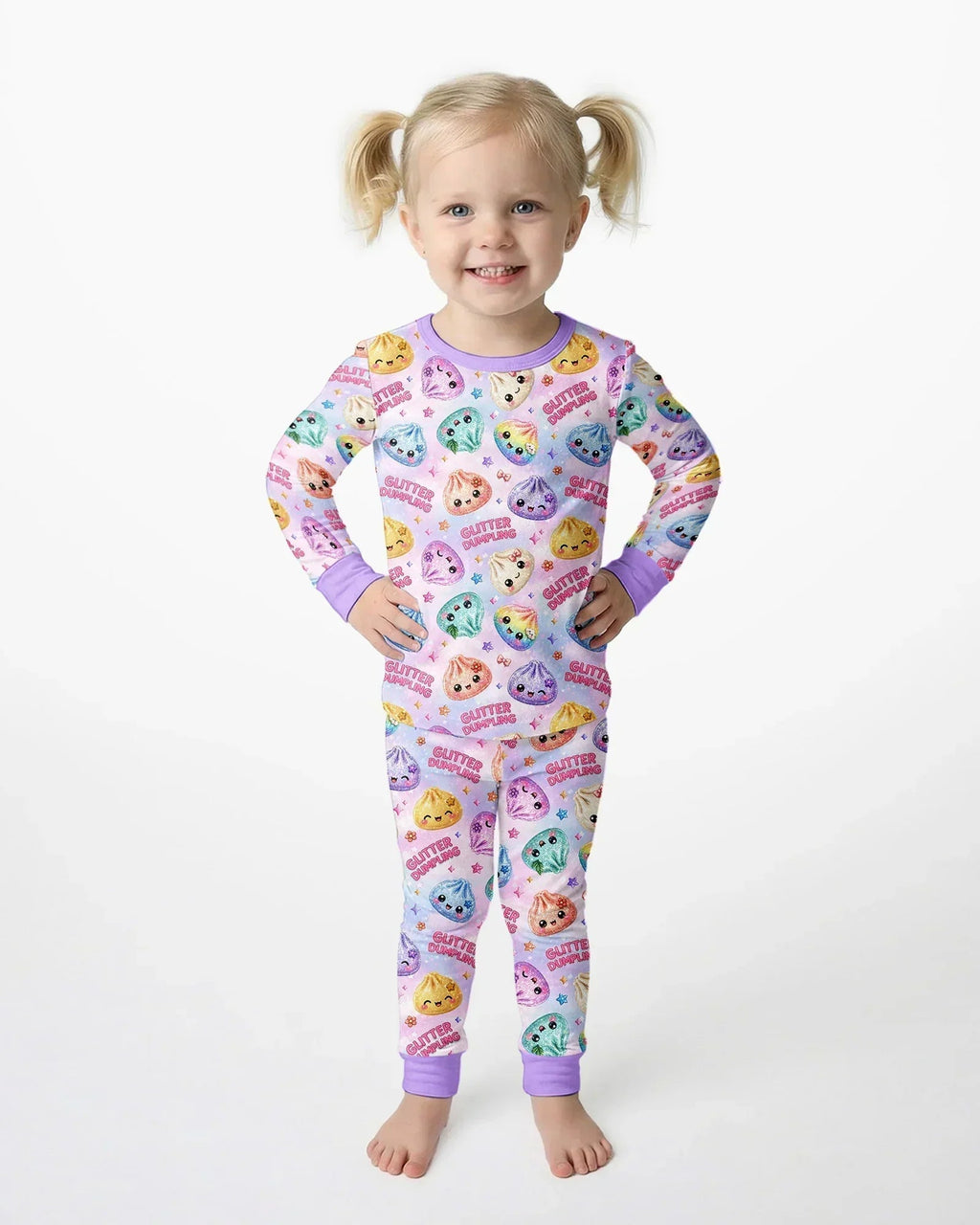 Glitter Dumpling Bamboo Two Piece Long Sleeve Pajama Set
