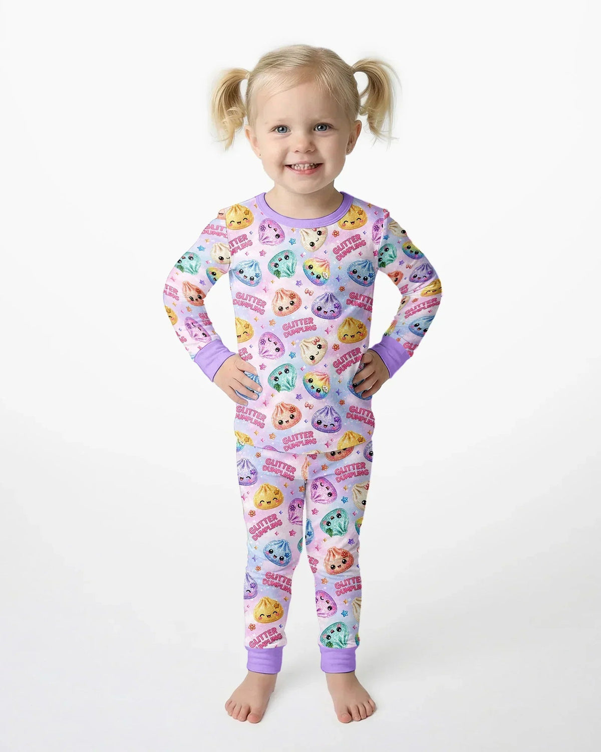 Glitter Dumpling Bamboo Two Piece Long Sleeve Pajama Set